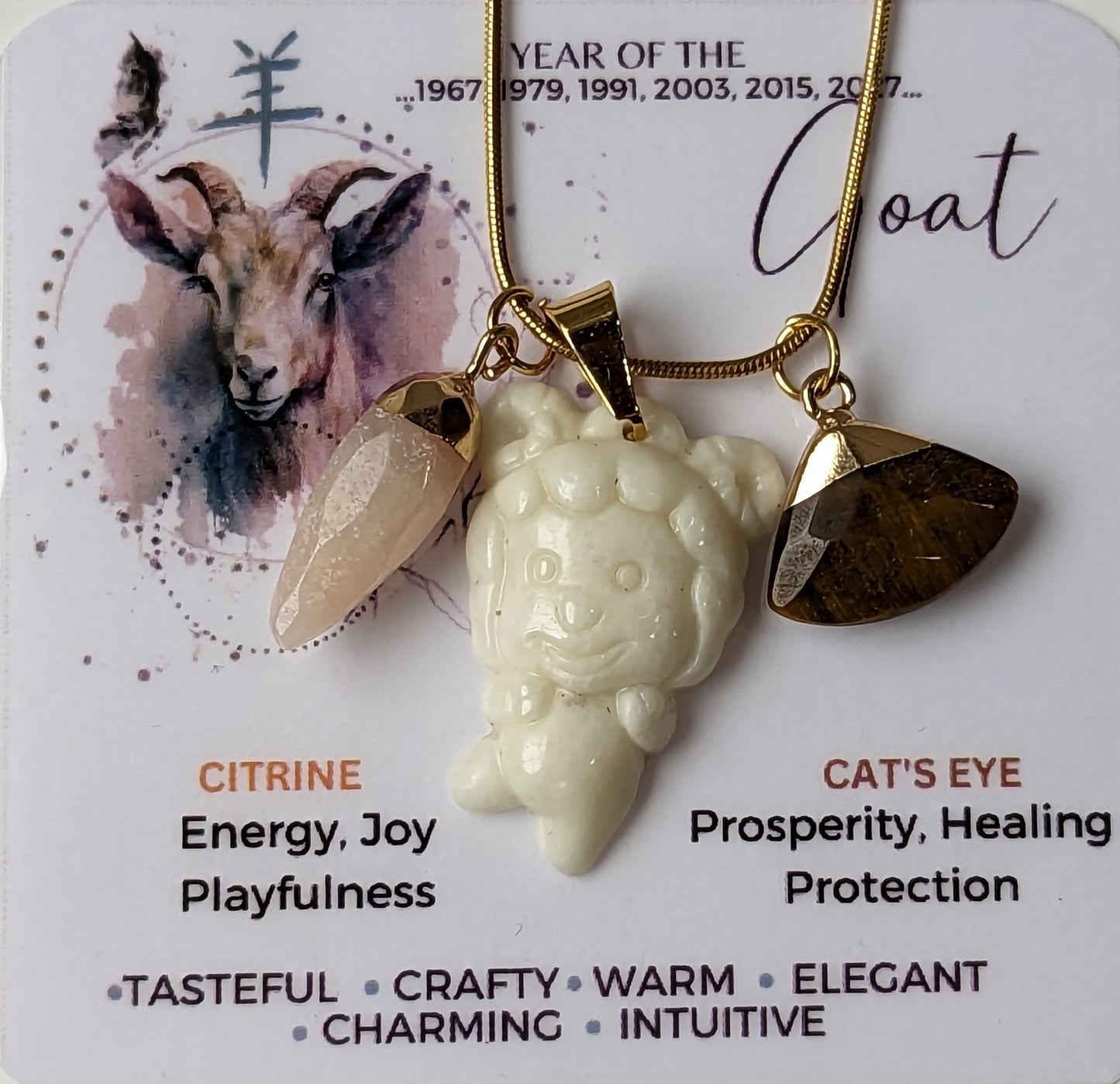 White Jade Zodiac Necklace