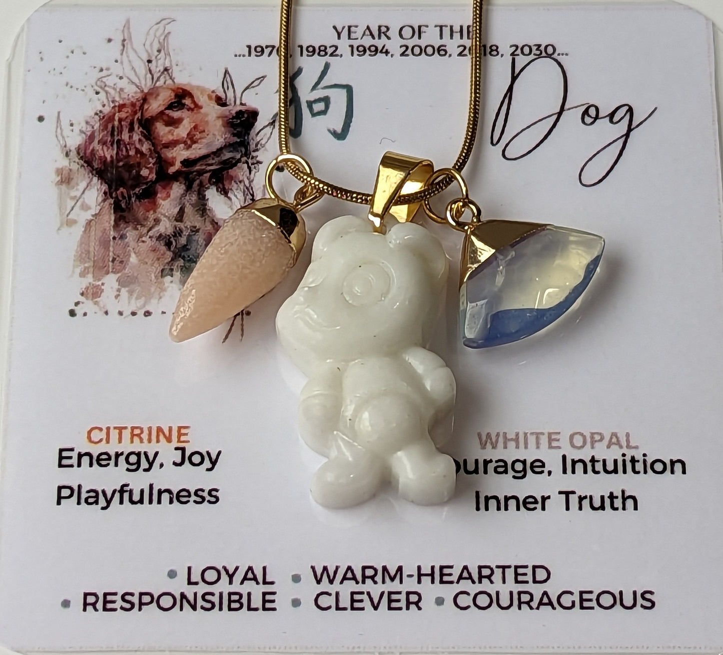 White Jade Zodiac Necklace