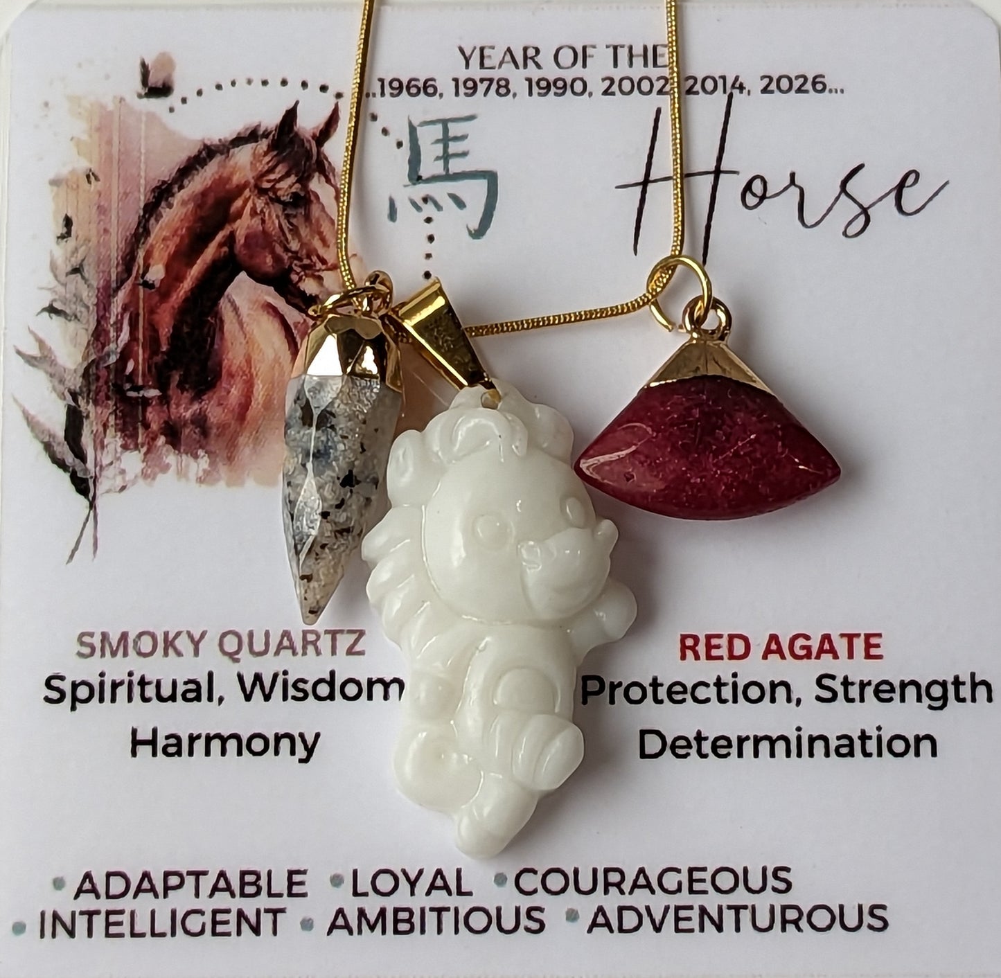 White Jade Zodiac Necklace