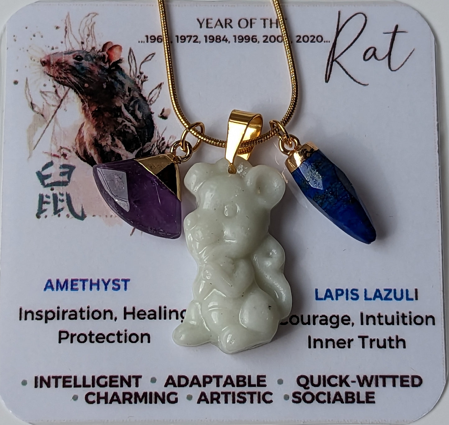 White Jade Zodiac Necklace
