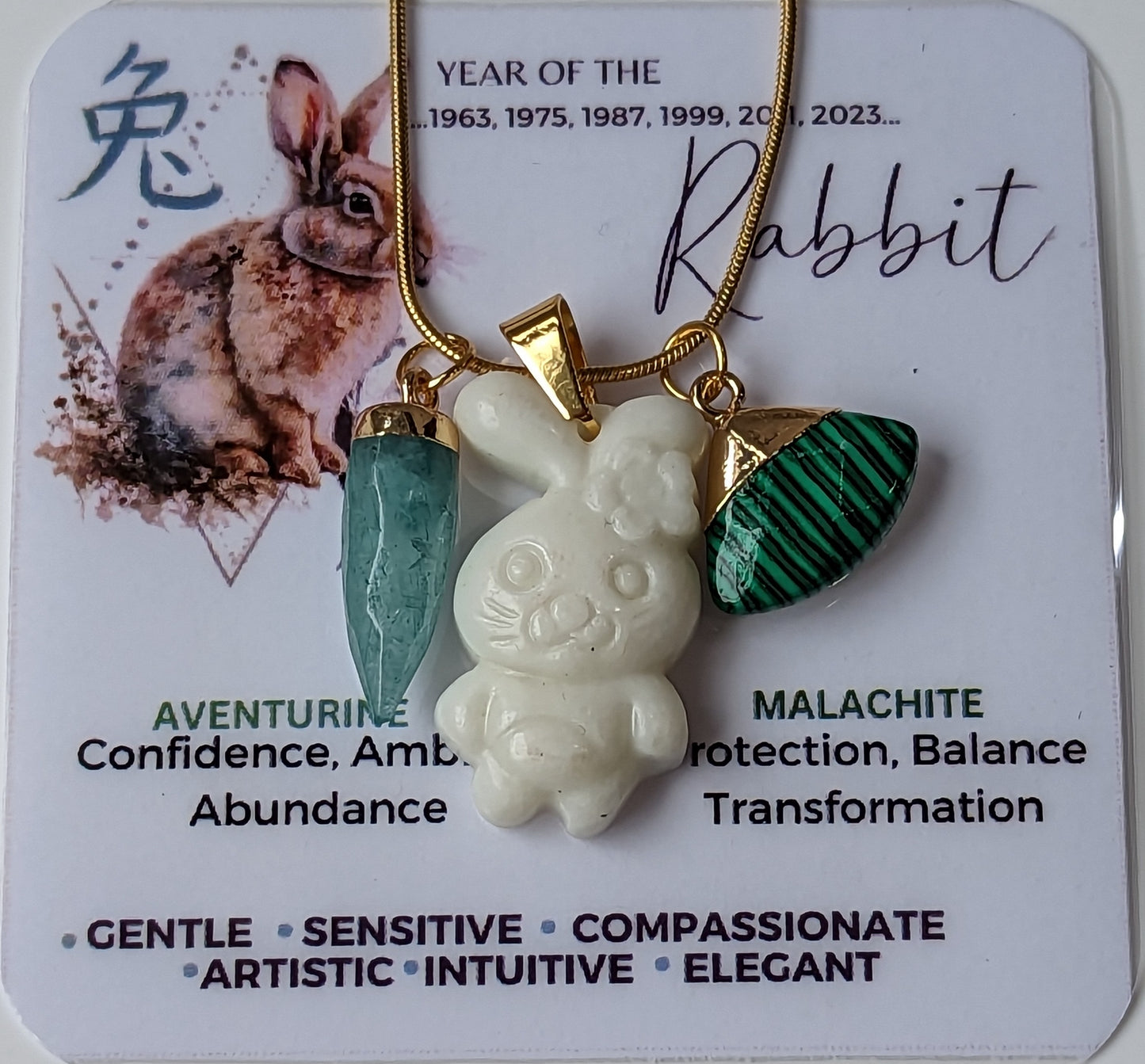 White Jade Zodiac Necklace