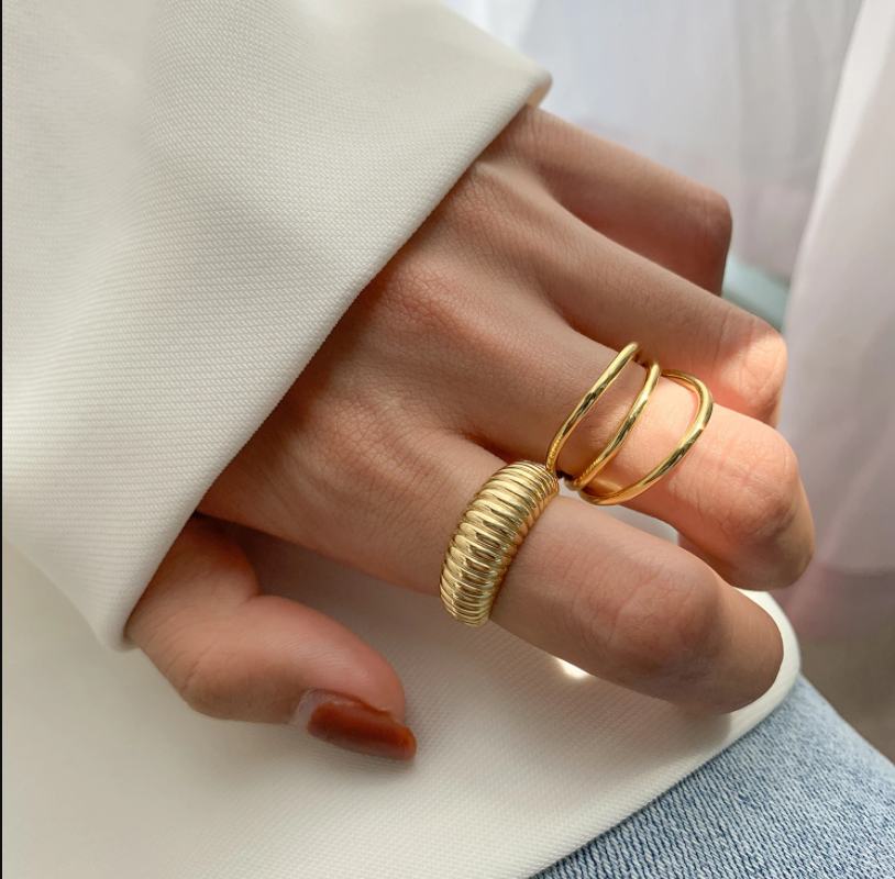 Triple Band Gold Plated Ring