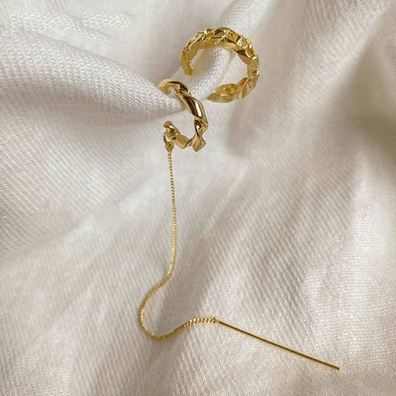 Tassel Cuff Gold Plated Earrings