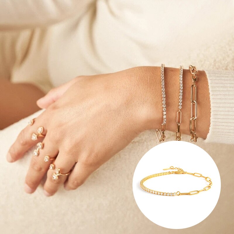 Anouk Mesh Asymmetric Gold Plated Bracelet