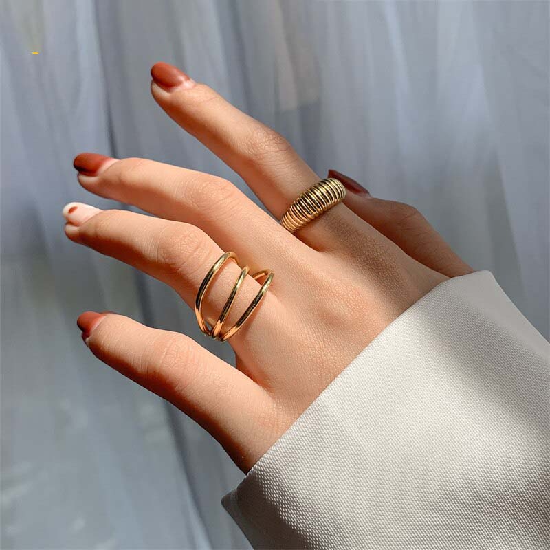 Triple Band Gold Plated Ring