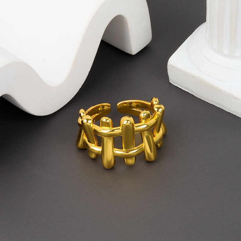 Harlow Woven Gold Plated Ring