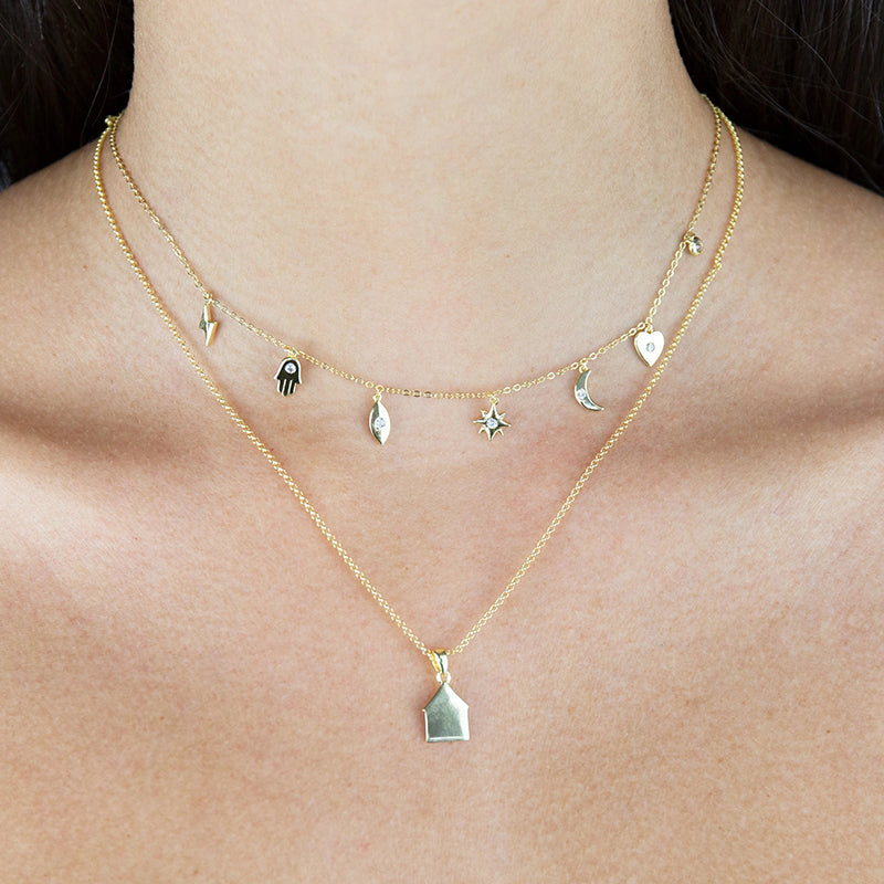 Lucius Moon Star Heart Gold Plated Necklace