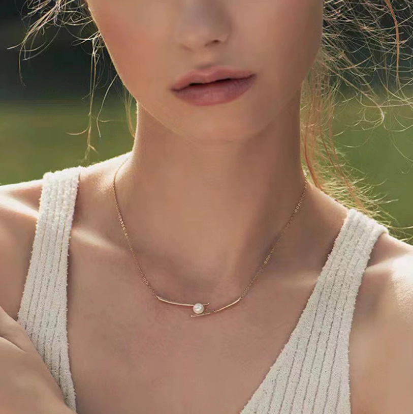 Jude Pearl Sticks Gold Plated Necklace