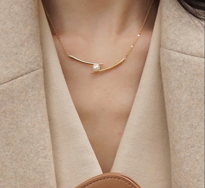 Jude Pearl Sticks Gold Plated Necklace