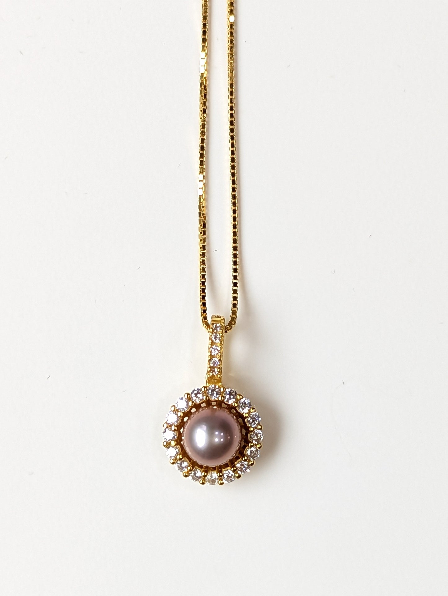 Freshwater Lilac Pearl - To My Beautiful Mom Gold Plated Necklace