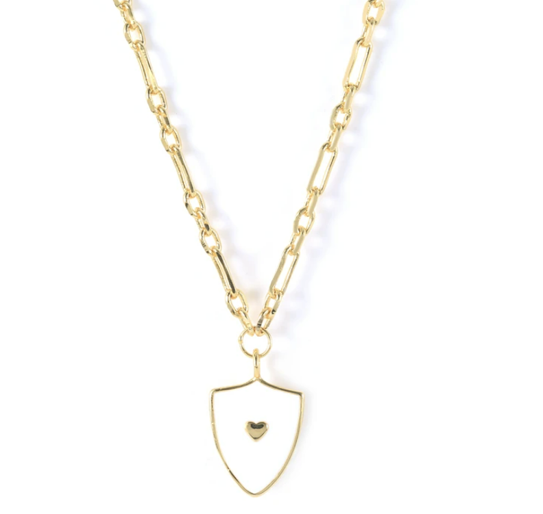 White Ename Clavicle Necklace