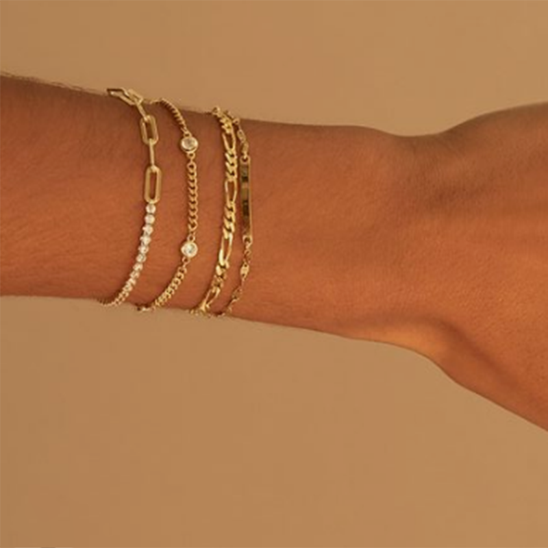 Anouk Mesh Asymmetric Gold Plated Bracelet
