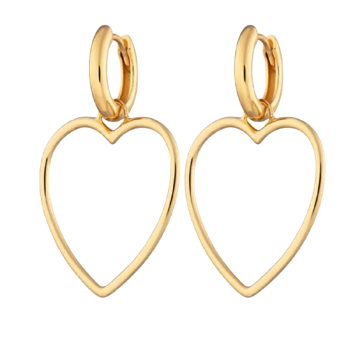 Forever Love Heart Hoops Gold Plated Earrings