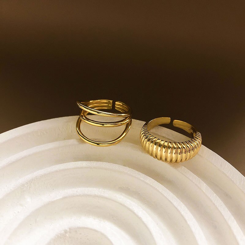 Triple Band Gold Plated Ring