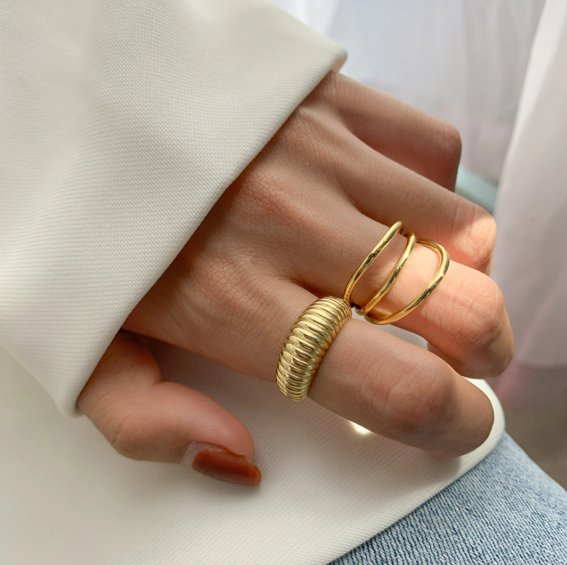 Twisted Rope Gold Plated Ring
