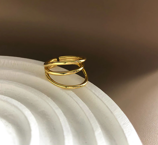 Triple Band Gold Plated Ring