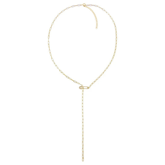 Clara SafetyPin Gold Plated Necklace