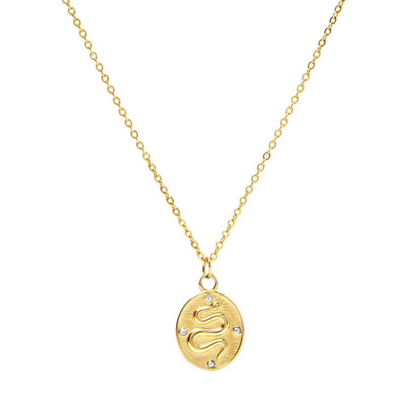 Snake Coin Gold Plated Necklace