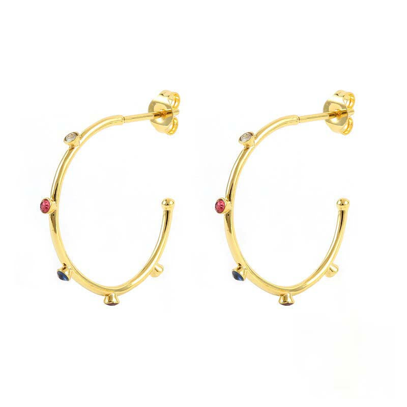 C Hoops Classic Gold Plated Earrings