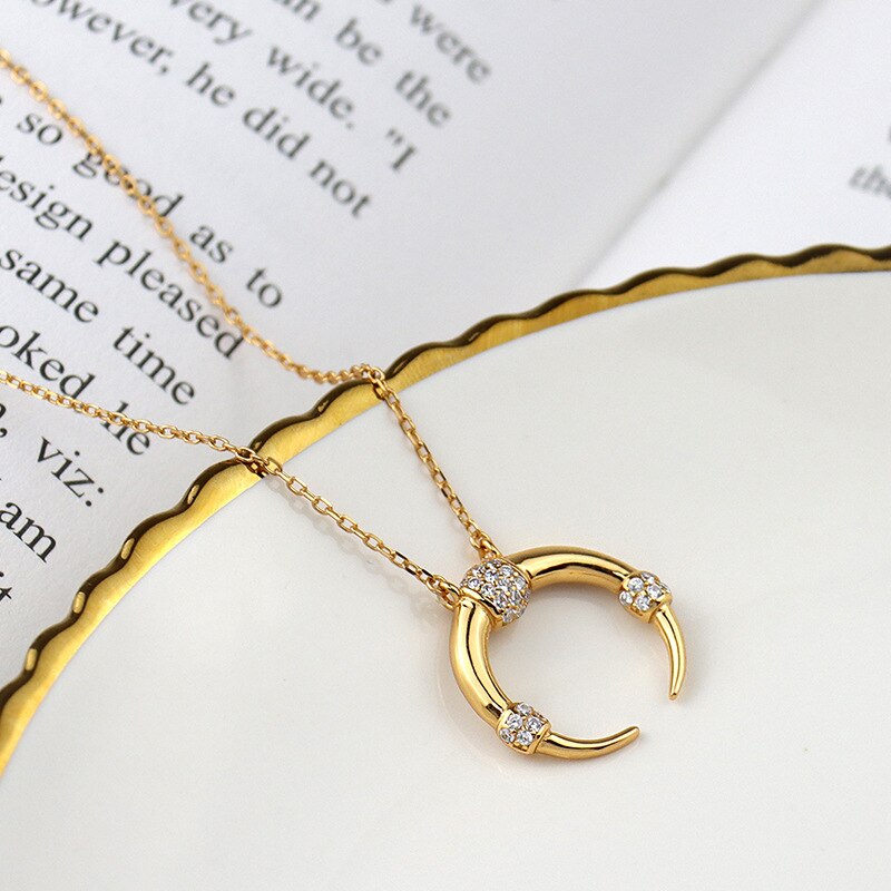 Artemis Crescent Gold Plated Necklace