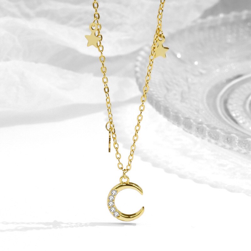 Lia Lunar Stars Gold Plated Necklace