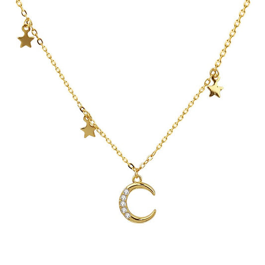 Lia Lunar Stars Gold Plated Necklace