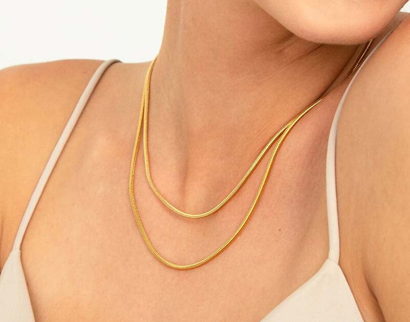 Hera Snake Bone Gold Plated Necklace